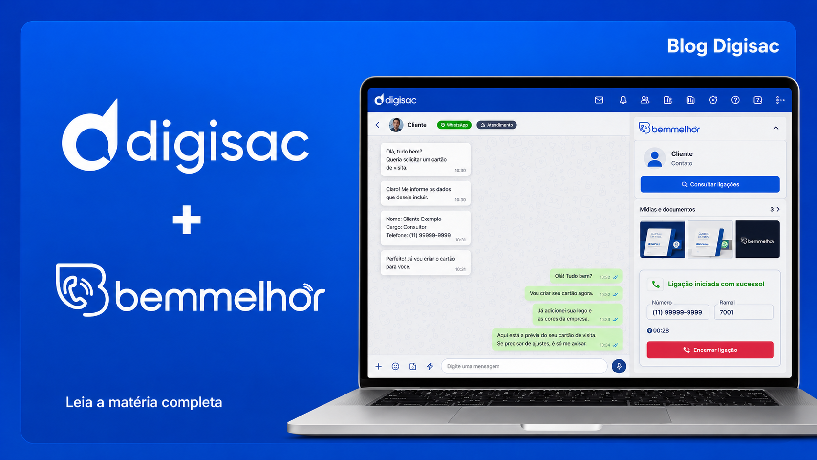 Integração Digisac e Bem Melhor: realize chamadas VoIP sem sair do atendimento